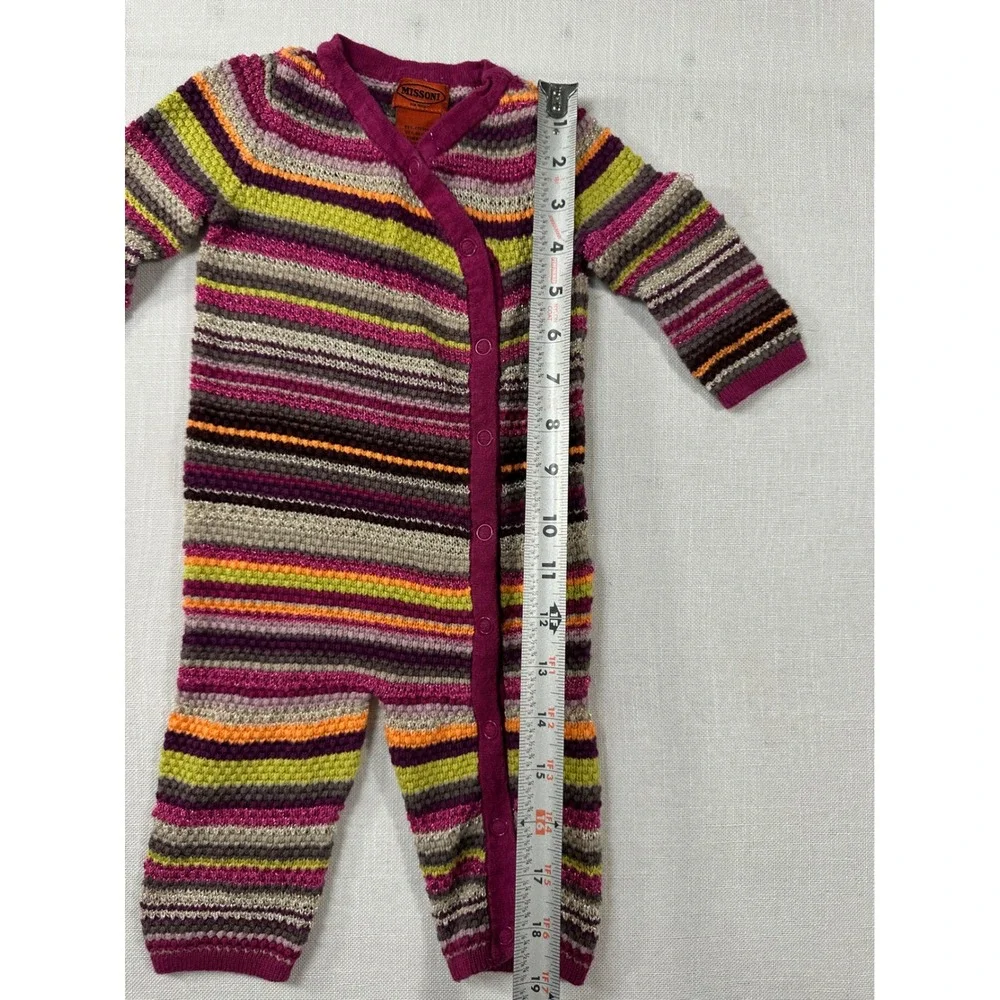 Missoni for Target Baby Striped Knit Romper Purple Orange XS 3-6M One Piece